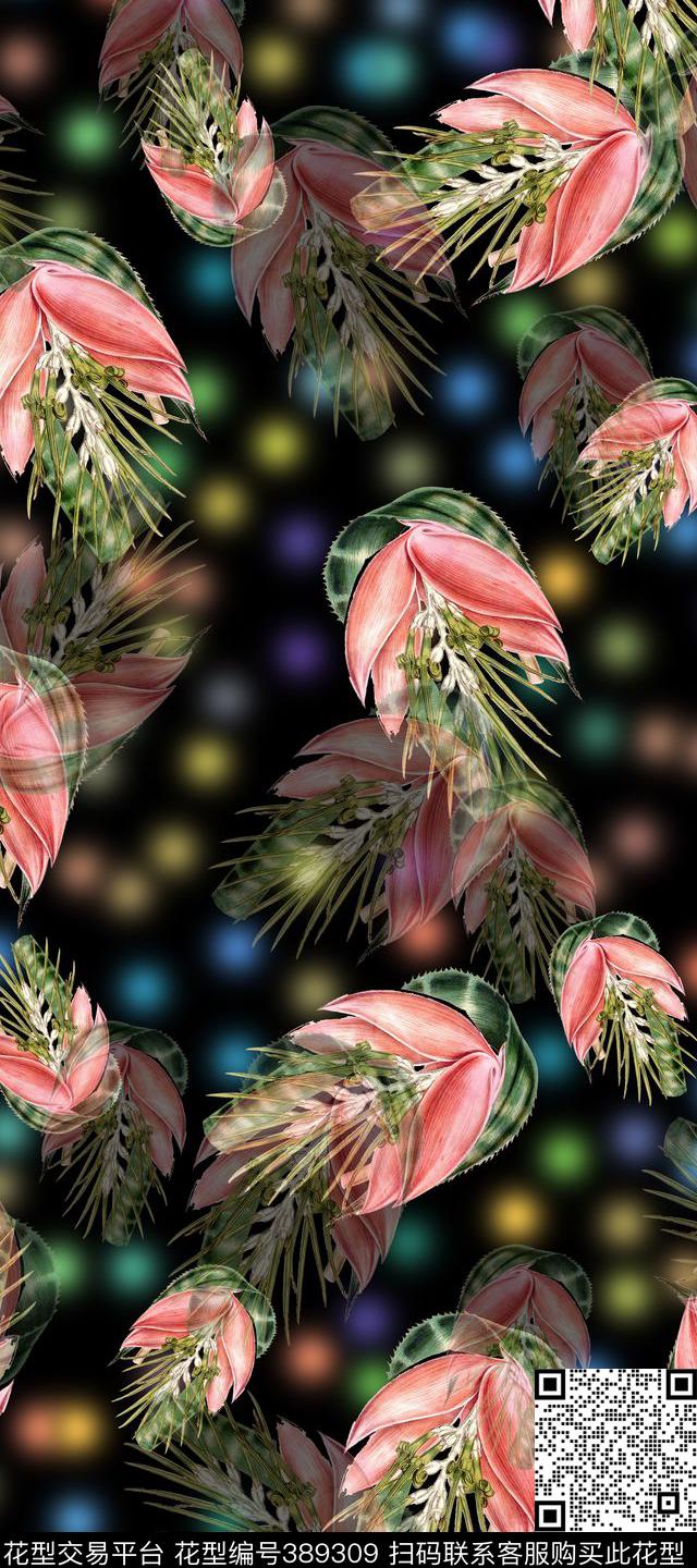 休闲花卉数码印花华亿平台下载（图片编号: 389309） - 瓦栏（Walan）
