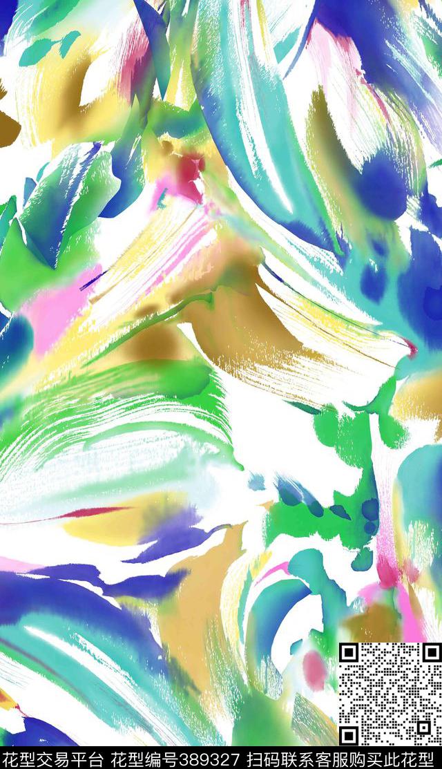 欧美多彩涂鸦传统印花华亿平台下载（图片编号: 389327） - 瓦栏（Walan）