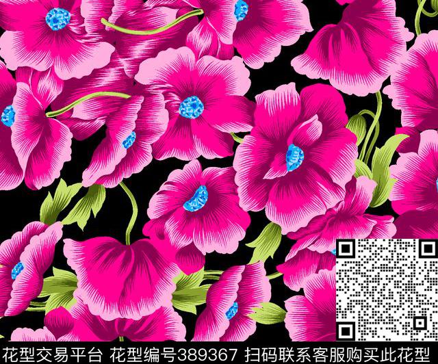 15*12.5cm\300dpi\tiff花卉田园传统印花华亿平台下载（图片编号: 389367） - 瓦栏（Walan）