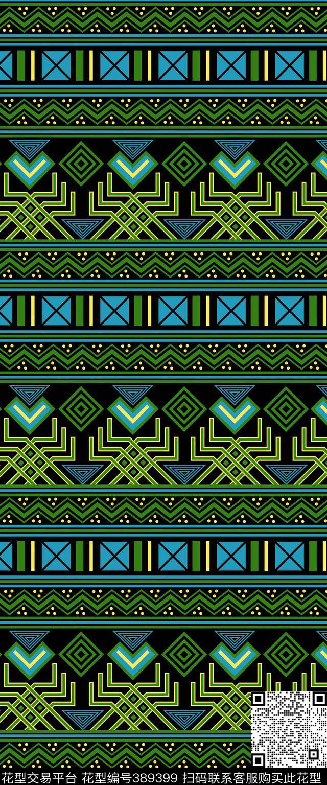 抽象复古格子几何传统印花华亿平台下载（图片编号: 389399） - 瓦栏（Walan）