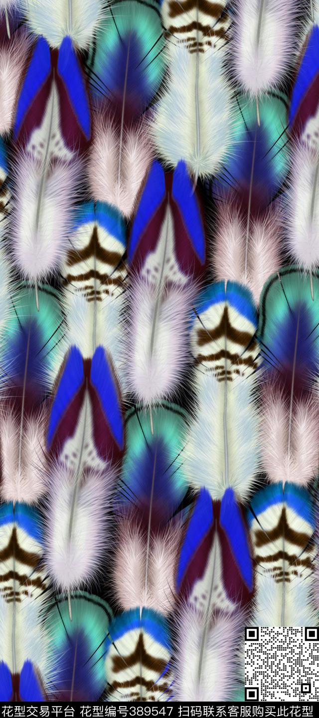 服装羽毛动物动物纹数码印花华亿平台下载（图片编号: 389547） - 瓦栏（Walan）