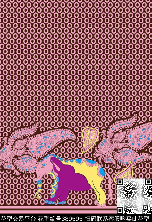 印度风情大象传统印花华亿平台下载（图片编号: 389595） - 瓦栏（Walan）