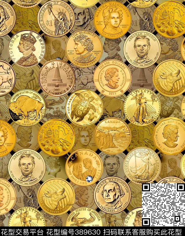 24.3*31.1cm\300dpi\tiff金币欧式数码印花华亿平台下载（图片编号: 389630） - 瓦栏（Walan）