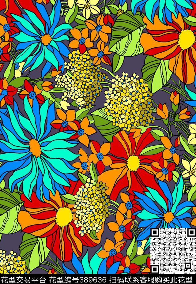 田园花卉19*27.6cm\300dpi\tiff传统印花华亿平台下载（图片编号: 389636） - 瓦栏（Walan）