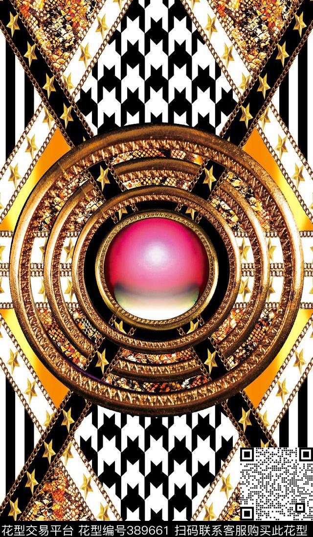 链子千鸟格数码印花华亿平台下载（图片编号: 389661） - 瓦栏（Walan）