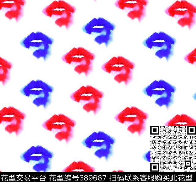 妩媚嘴唇数码印花匹布数码印花华亿平台下载（图片编号: 389667） - 瓦栏（Walan）