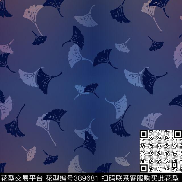 幻彩底深浅叶子羽绒服传统印花华亿平台下载（图片编号: 389681） - 瓦栏（Walan）