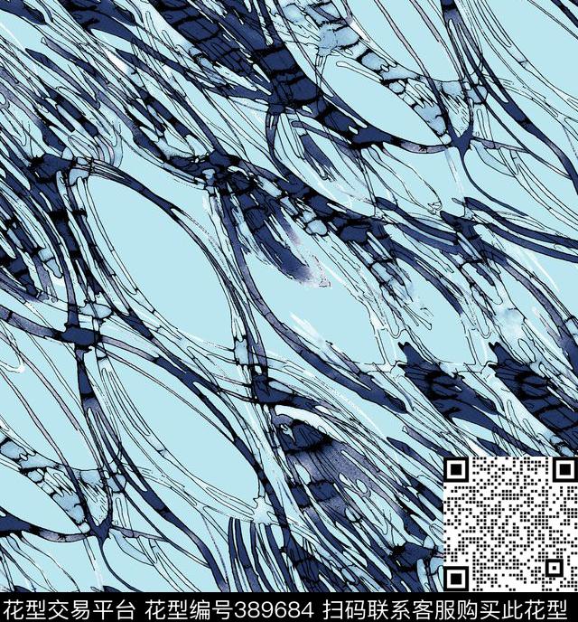 抽象线条30.5*32.8cm\300dpi\tiff传统印花华亿平台下载（图片编号: 389684） - 瓦栏（Walan）