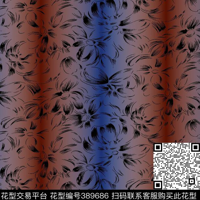 幻彩竖条羽绒服女装数码印花华亿平台下载（图片编号: 389686） - 瓦栏（Walan）