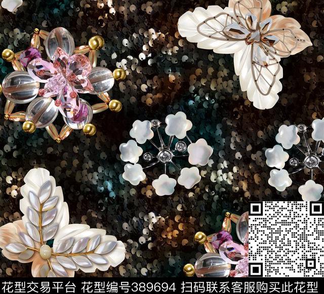 潮流复古华丽数码印花华亿平台下载（图片编号: 389694） - 瓦栏（Walan）