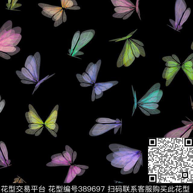 昆虫七彩流行风格数码印花华亿平台下载（图片编号: 389697） - 瓦栏（Walan）