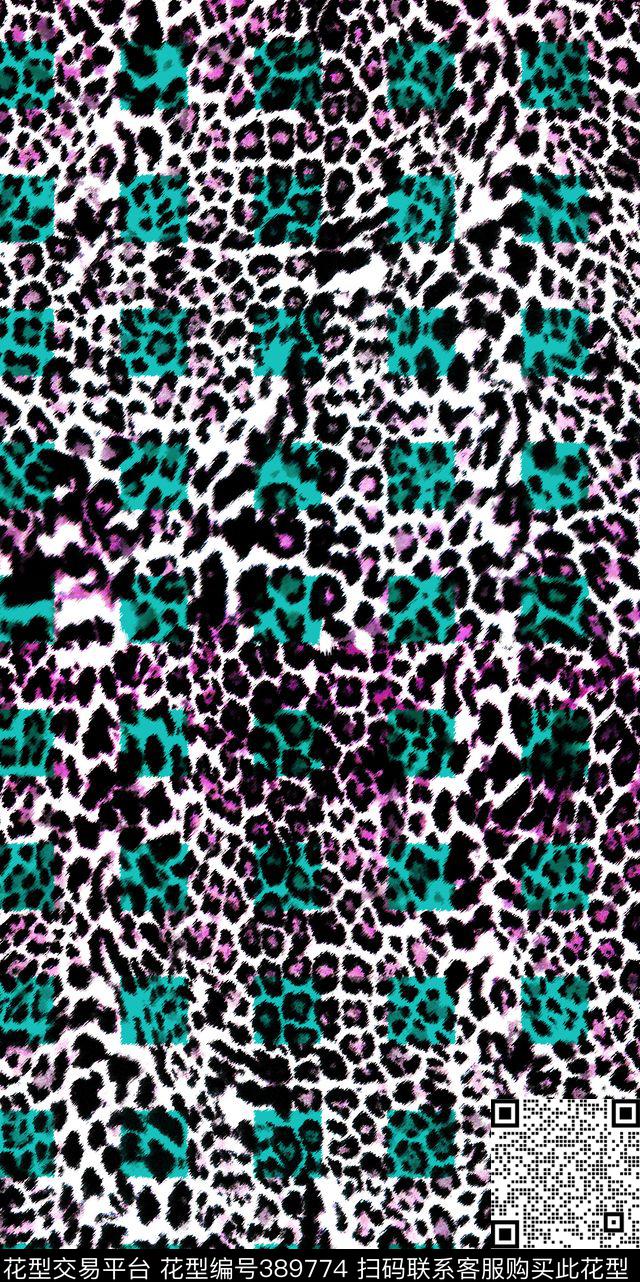豹纹编织格子数码印花华亿平台下载（图片编号: 389774） - 瓦栏（Walan）
