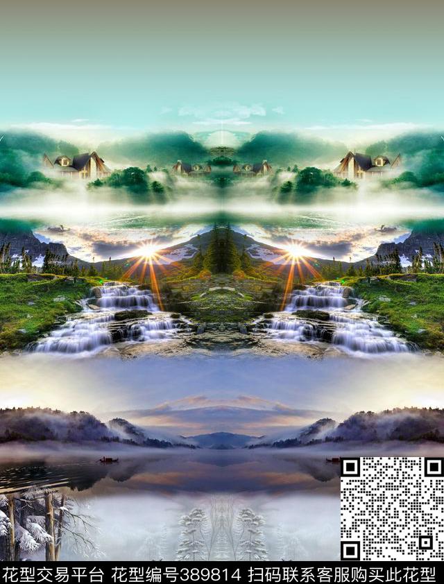 风景画风景山水艺彩——定位数码印花华亿平台下载（图片编号: 389814） - 瓦栏（Walan）