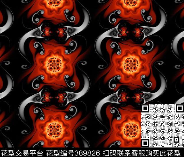 抽象花卉巴黎→【抽象华亿平台】数码印花华亿平台下载（图片编号: 389826） - 瓦栏（Walan）