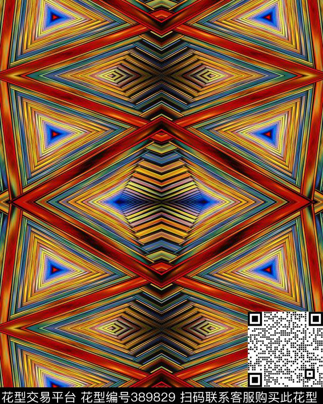 抽象几何巴黎→【几何图形】数码印花华亿平台下载（图片编号: 389829） - 瓦栏（Walan）