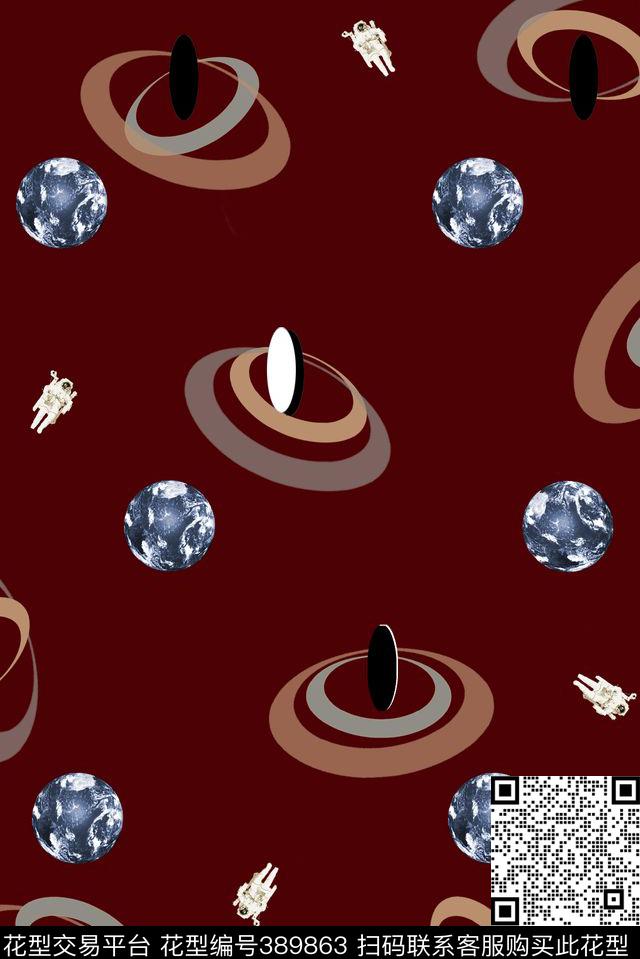 地球几何波点数码印花华亿平台下载（图片编号: 389863） - 瓦栏（Walan）