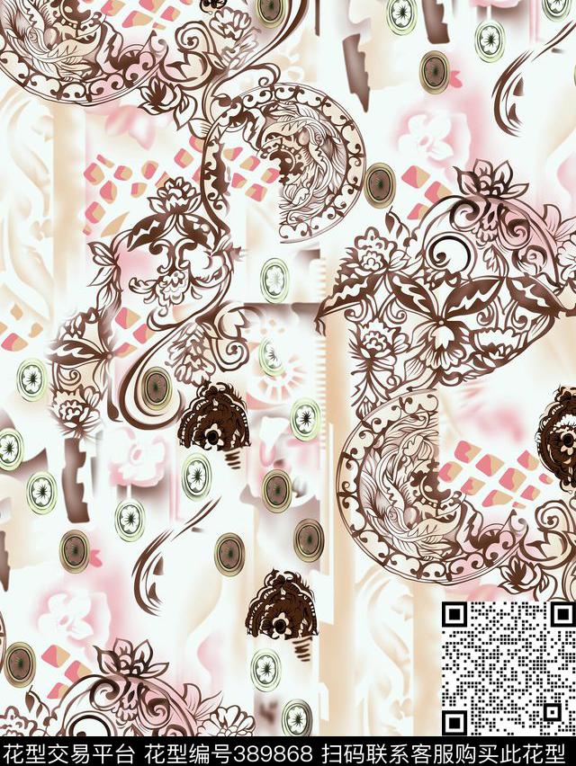 欧美抽象传统印花华亿平台下载（图片编号: 389868） - 瓦栏（Walan）