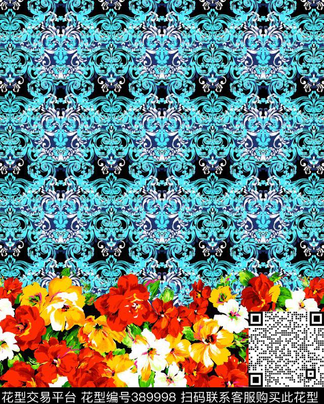 80*100cm\300dpi\tiff复合果实花卉蕾丝传统印花华亿平台下载（图片编号: 389998） - 瓦栏（Walan）