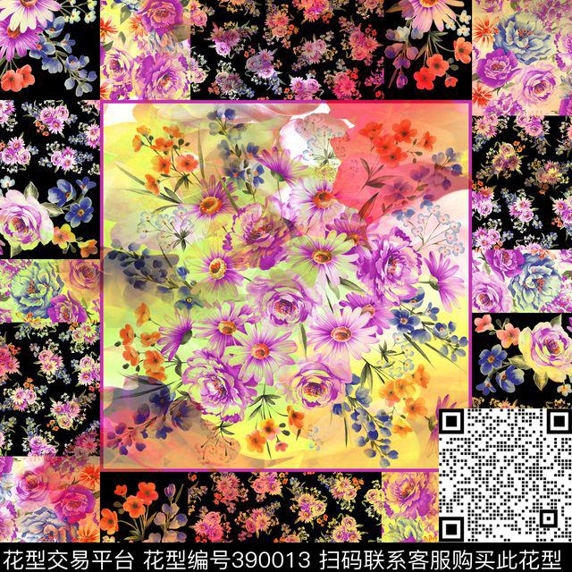 93*93cm\300dpi\tiff花卉田园数码印花华亿平台下载（图片编号: 390013） - 瓦栏（Walan）