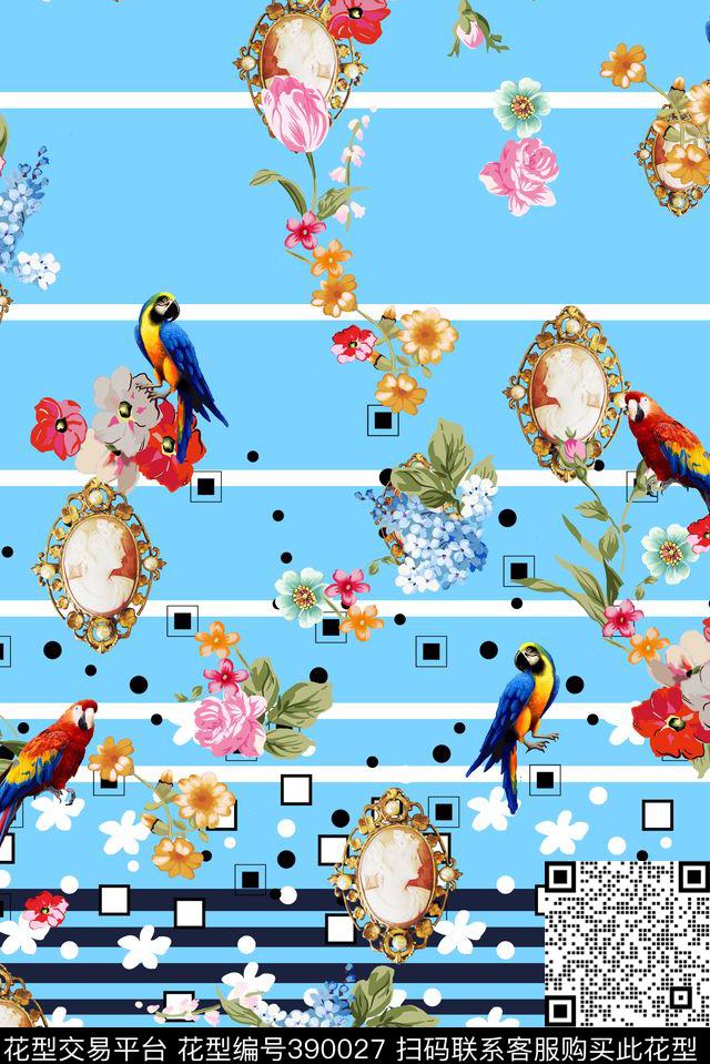 皇室女皇花卉数码印花华亿平台下载（图片编号: 390027） - 瓦栏（Walan）