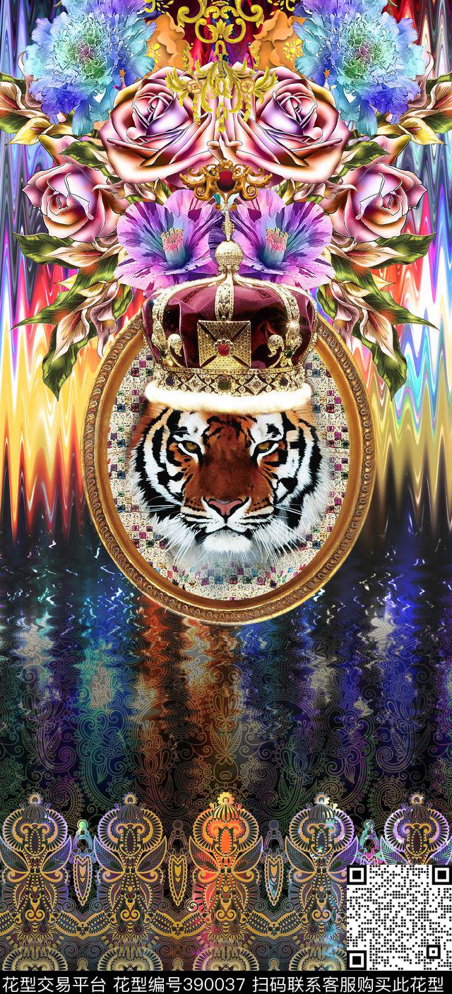 欧式花卉动物数码印花华亿平台下载（图片编号: 390037） - 瓦栏（Walan）