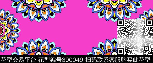 花多抽象传统印花华亿平台下载（图片编号: 390049） - 瓦栏（Walan）