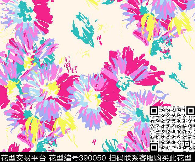 花抽象多传统印花华亿平台下载（图片编号: 390050） - 瓦栏（Walan）