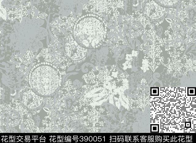 花抽象服装传统印花华亿平台下载（图片编号: 390051） - 瓦栏（Walan）