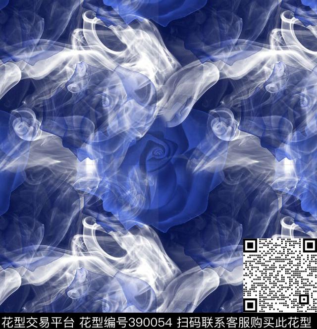 抽象艺术烟雾、妖姬.流行风格数码印花华亿平台下载（图片编号: 390054） - 瓦栏（Walan）