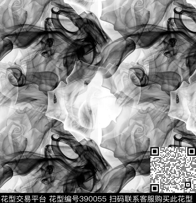 抽象艺术烟雾、妖姬.流行风格数码印花华亿平台下载（图片编号: 390055） - 瓦栏（Walan）