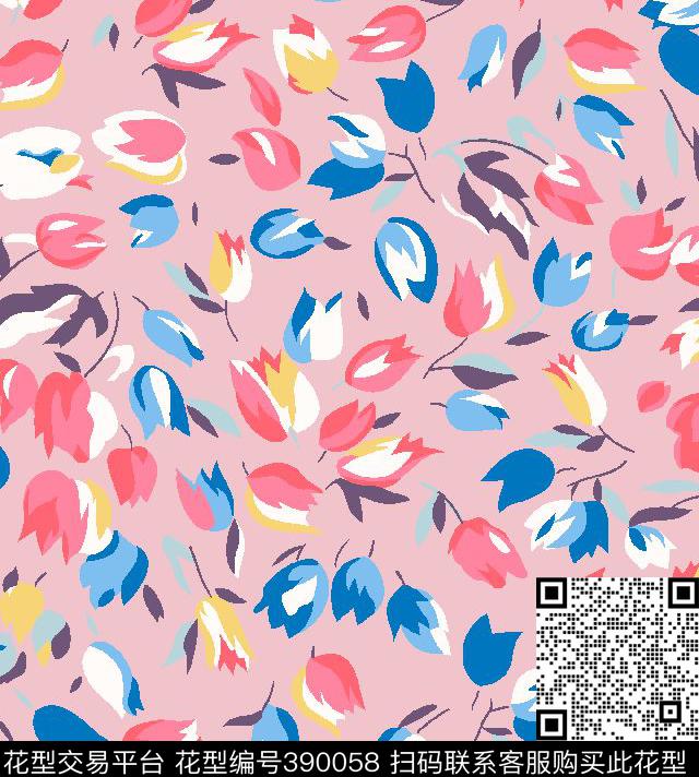 花抽象多传统印花华亿平台下载（图片编号: 390058） - 瓦栏（Walan）