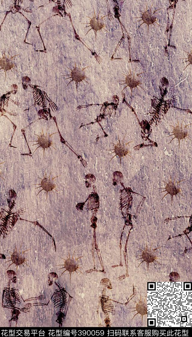 人体骨架写意男装华亿平台传统印花华亿平台下载（图片编号: 390059） - 瓦栏（Walan）