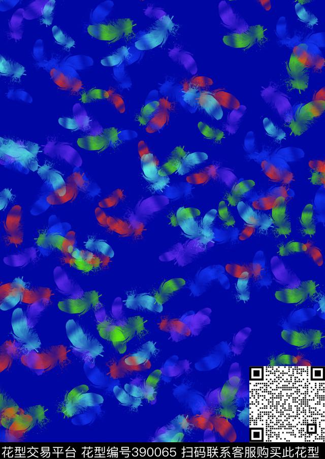 流行时尚羽毛流行风格数码印花华亿平台下载（图片编号: 390065） - 瓦栏（Walan）