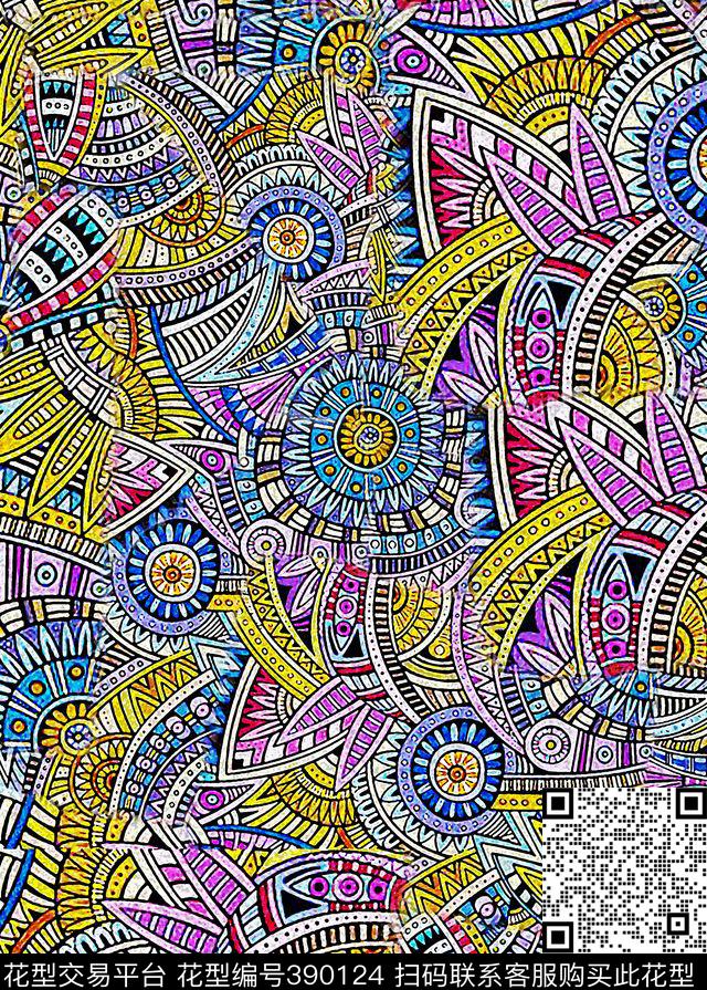 佩兹利秋冬多彩数码印花华亿平台下载（图片编号: 390124） - 瓦栏（Walan）