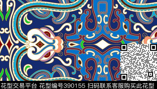 中国风抽象传统印花华亿平台下载（图片编号: 390155） - 瓦栏（Walan）