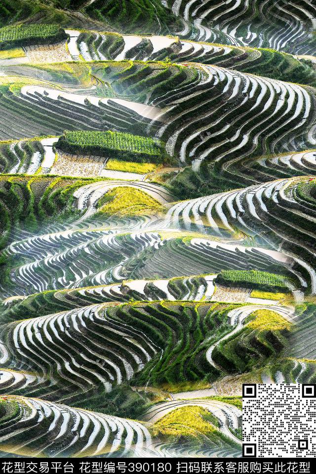 照片风景梯田服装数码印花华亿平台下载（图片编号: 390180） - 瓦栏（Walan）