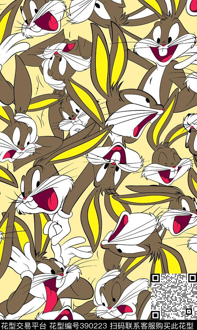 欧美卡通猫传统印花华亿平台下载（图片编号: 390223） - 瓦栏（Walan）