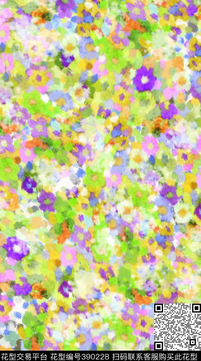 花卉小碎花定位花数码印花华亿平台下载（图片编号: 390228） - 瓦栏（Walan）