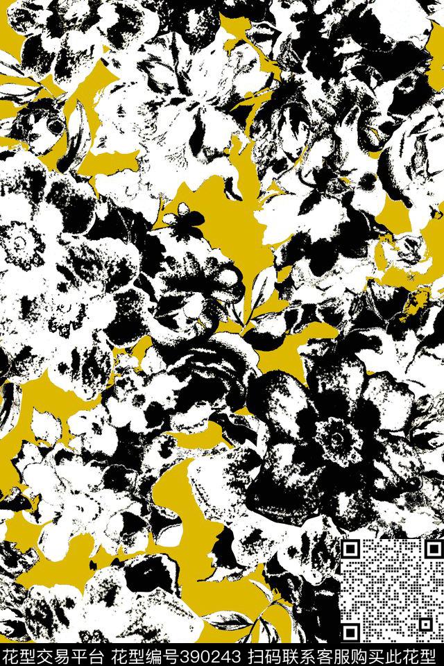 传统印花花卉肌理花卉传统印花华亿平台下载（图片编号: 390243） - 瓦栏（Walan）