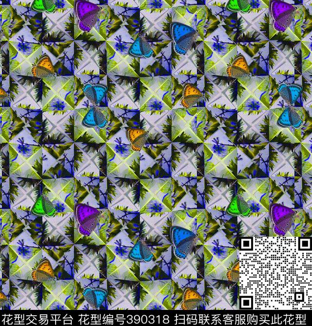 格子数码华亿平台田园风数码印花华亿平台下载（图片编号: 390318） - 瓦栏（Walan）