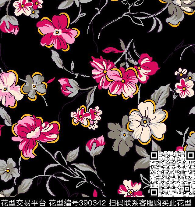 花华亿平台图案传统印花华亿平台下载（图片编号: 390342） - 瓦栏（Walan）