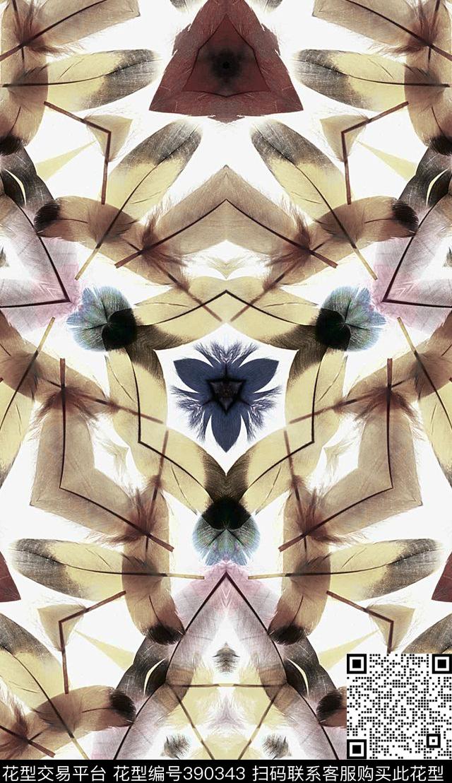 飘逸羽毛女装数码印花华亿平台下载（图片编号: 390343） - 瓦栏（Walan）