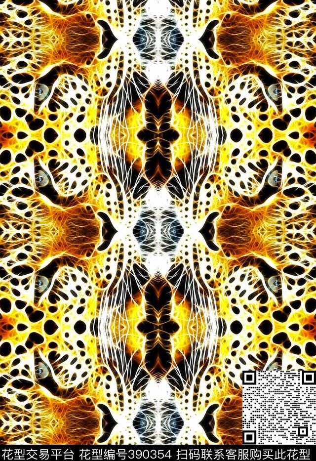 豹头豹纹女装数码印花华亿平台下载（图片编号: 390354） - 瓦栏（Walan）