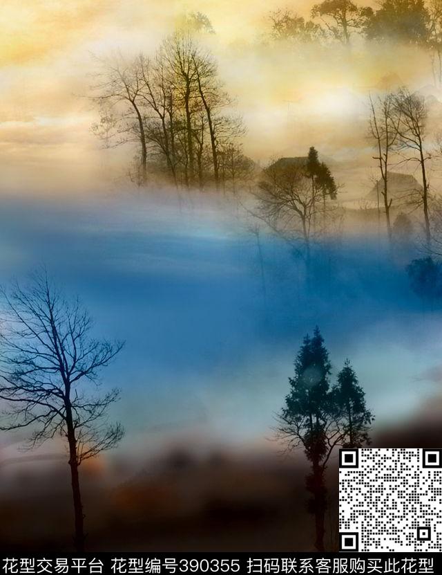 欧美风景数码印花华亿平台下载（图片编号: 390355） - 瓦栏（Walan）