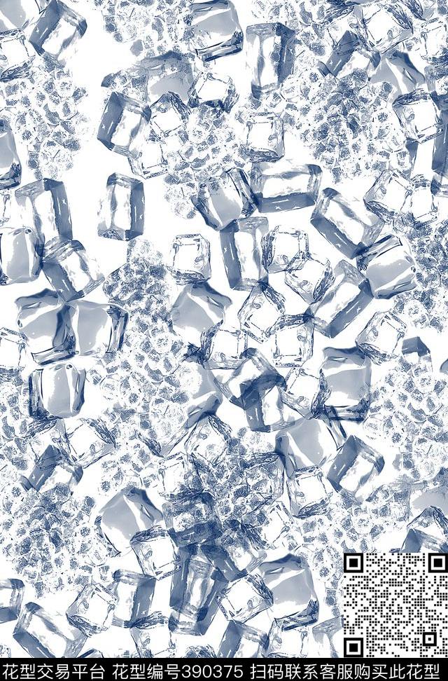 18*27.4cm\300dpi\tiff冰块几何时尚传统印花华亿平台下载（图片编号: 390375） - 瓦栏（Walan）