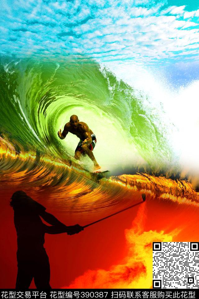 60*90cm\300dpi\tiff风景人物海浪夕阳高尔夫蓝天数码印花华亿平台下载（图片编号: 390387） - 瓦栏（Walan）