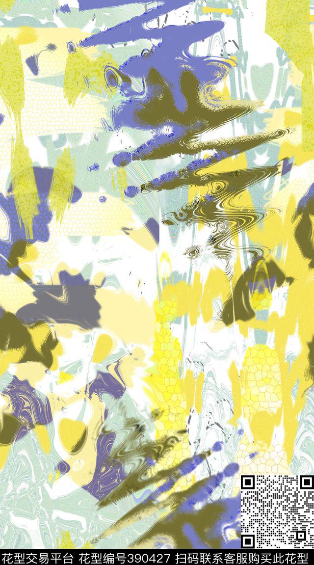 混合色块数码印花华亿平台下载（图片编号: 390427） - 瓦栏（Walan）