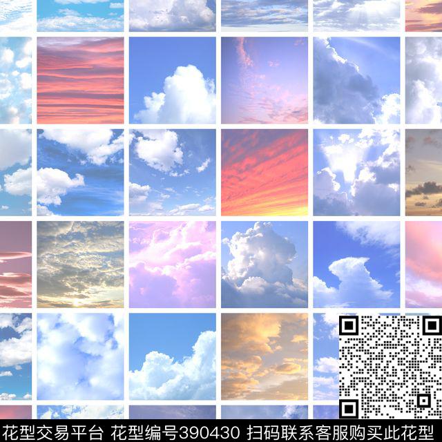 图片天空云朵38*38cm\300dpi\tiff数码印花华亿平台下载（图片编号: 390430） - 瓦栏（Walan）