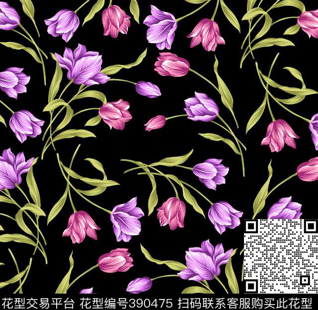 时尚花卉20*19.5cm\300dpi\tiff传统印花华亿平台下载（图片编号: 390475） - 瓦栏（Walan）