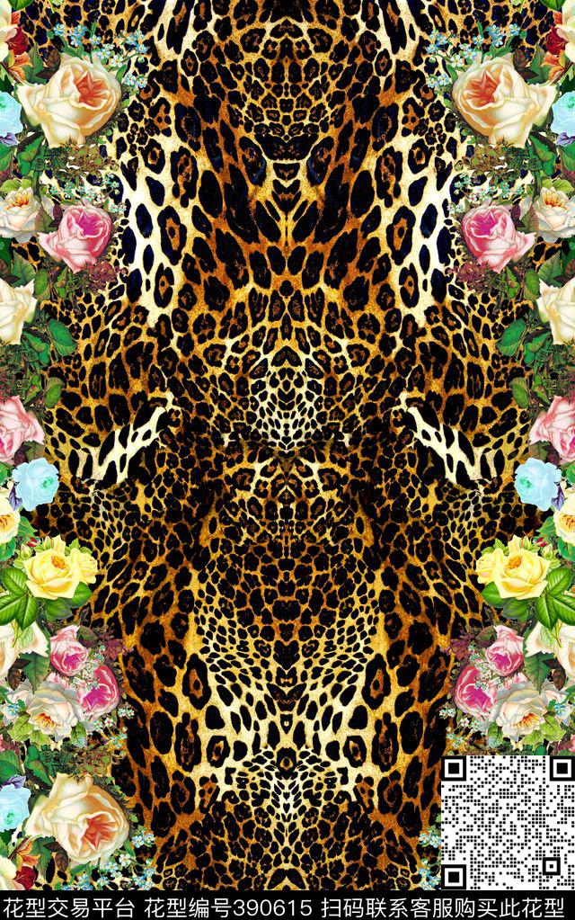 热带复古花卉女装数码印花华亿平台下载（图片编号: 390615） - 瓦栏（Walan）